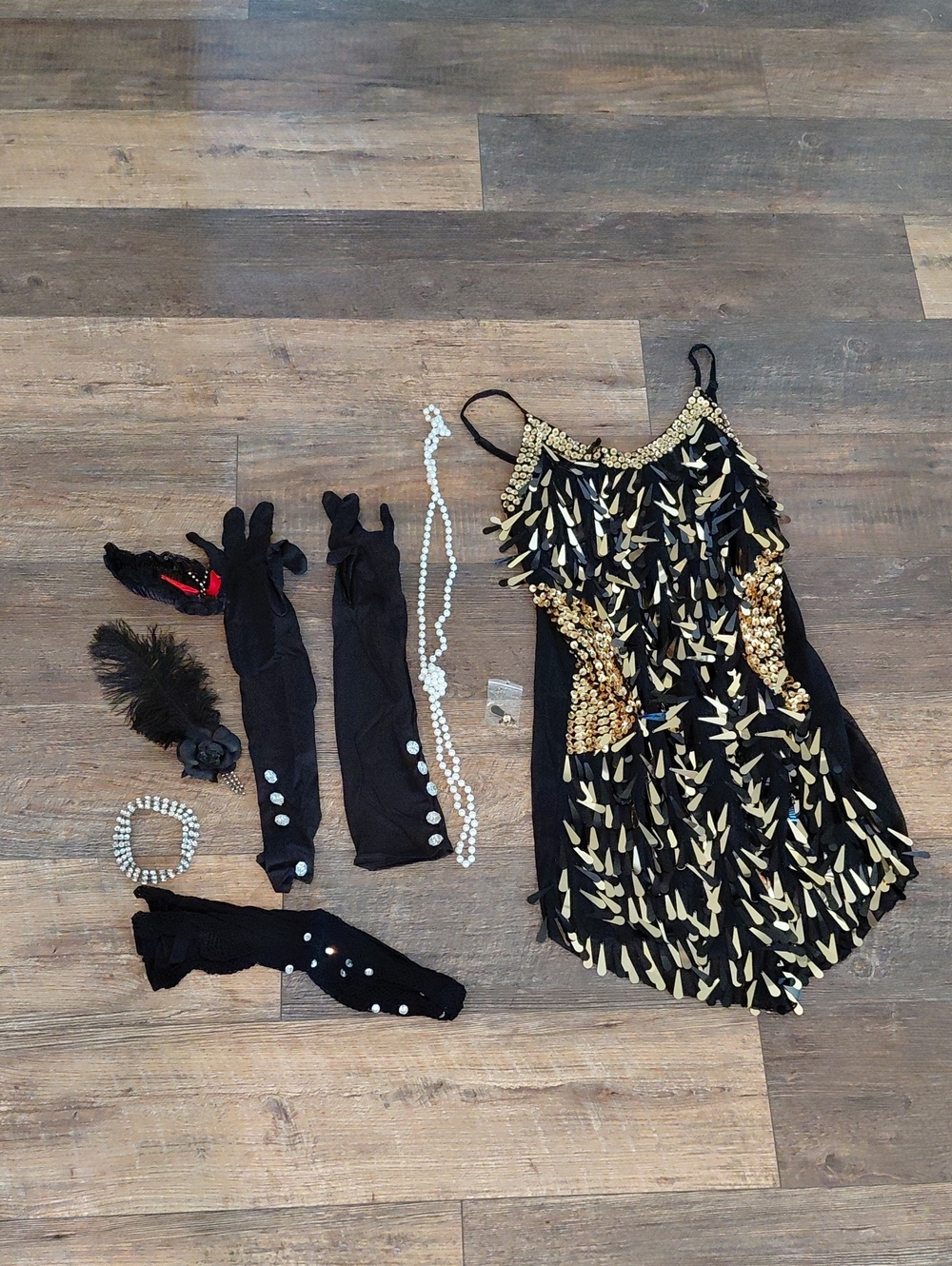 Tear Drop Mirror Sequin Trimmed Dress